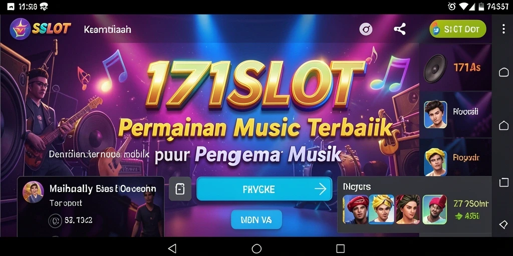 Tampilan gameplay 171SLOT yang menampilkan berbagai genre musik.