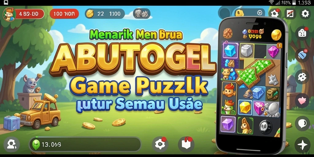 Tampilan gameplay seru ABUTOGEL dengan berbagai teka-teki menarik.