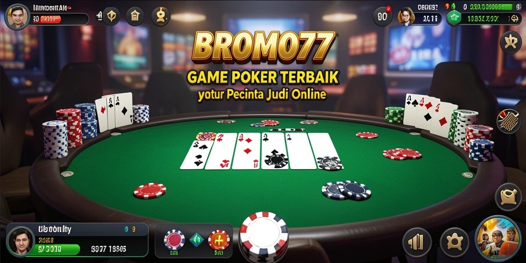 Tampilan gameplay Poker yang menarik di BROMO77.
