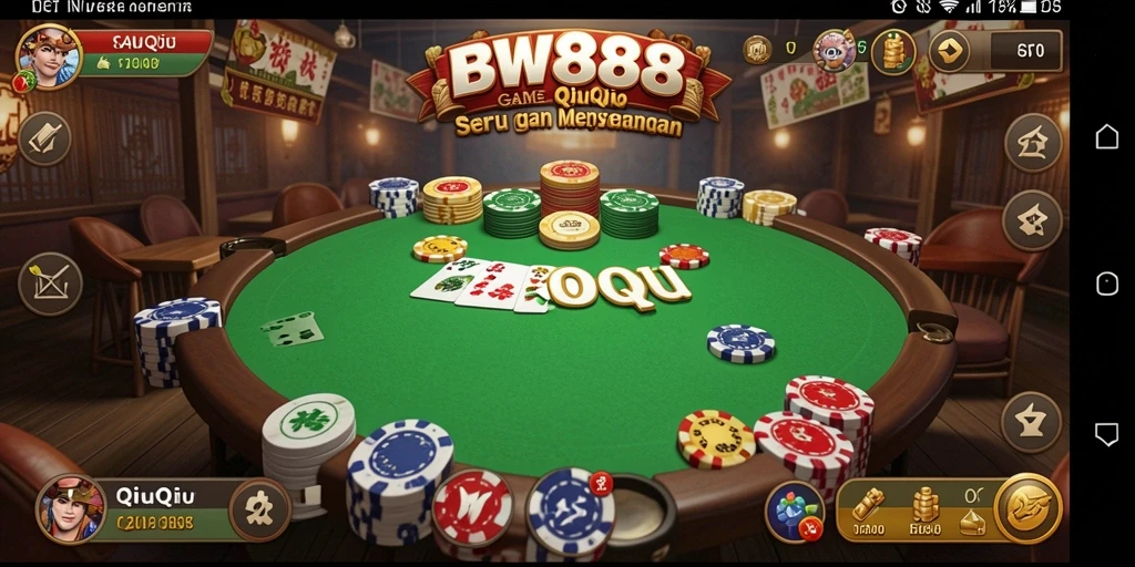 Menampilkan tampilan seru dari gameplay BW888 di QiuQiu.