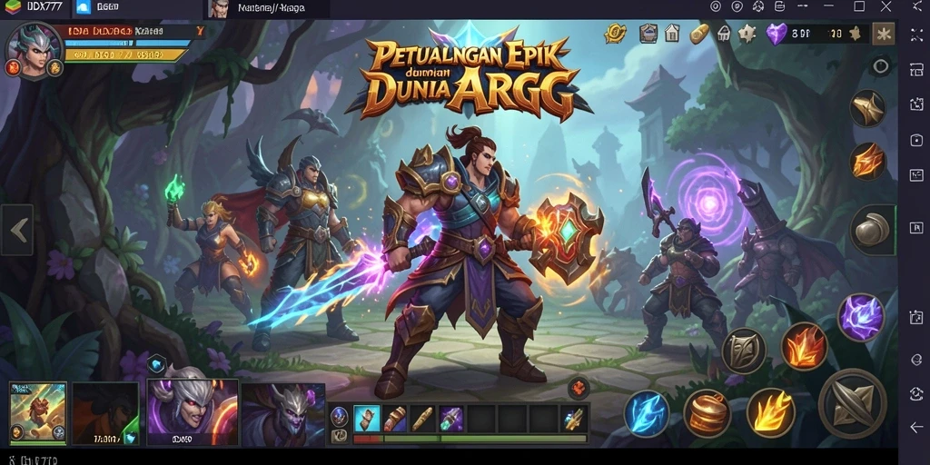 Tangkapan layar pengalaman bermain IDX777 yang menampilkan aksi ARPG yang seru.