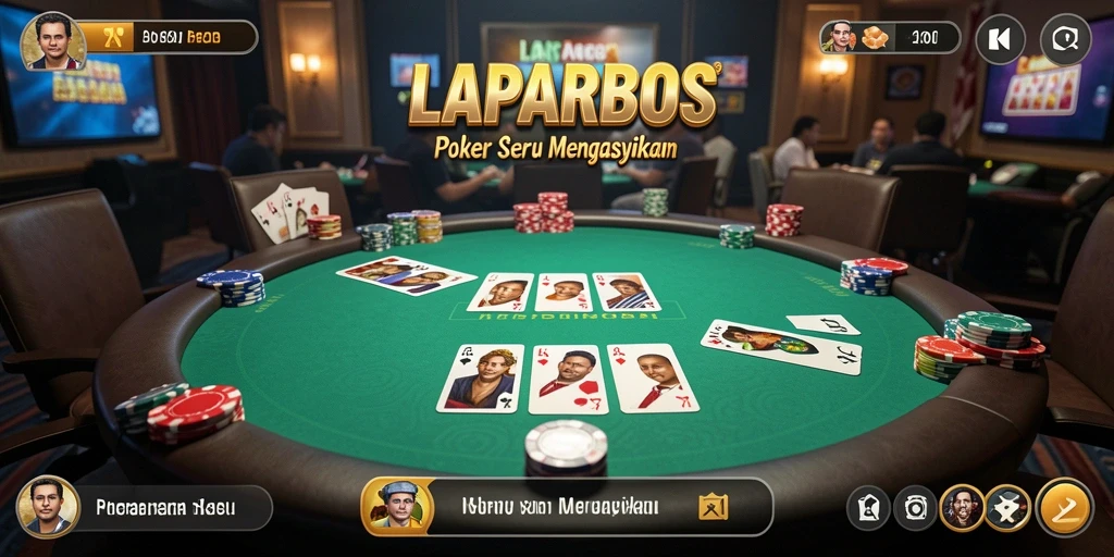 Tampilan gameplay seru permainan poker LAPARBOS.