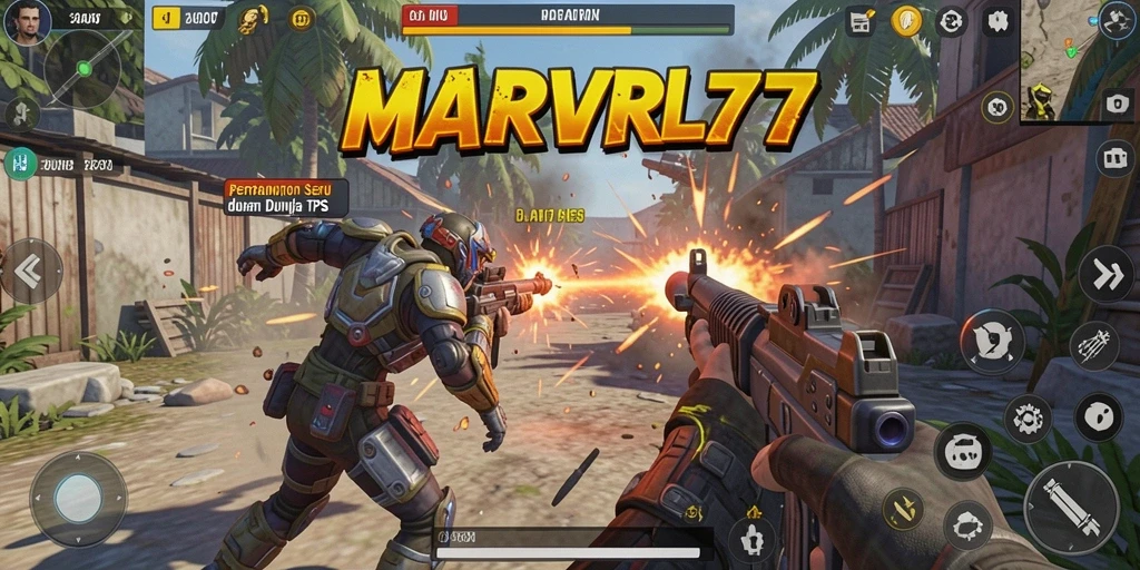 Gameplay seru dalam <strong>MARVRL77</strong> yang menampilkan aksi tembak-menembak.