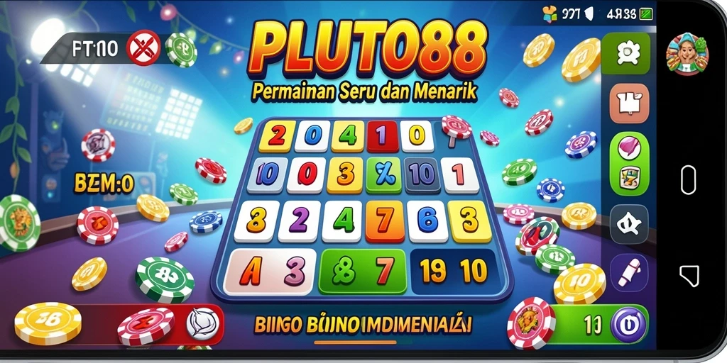 Screenshot gameplay Bingo dari PLUTO88 yang seru dan interaktif.
