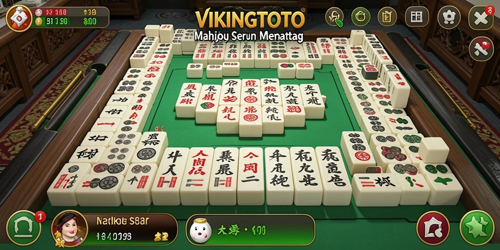 Screenshot utama VIKINGTOTO menampilkan gameplay Mahjong yang menarik.